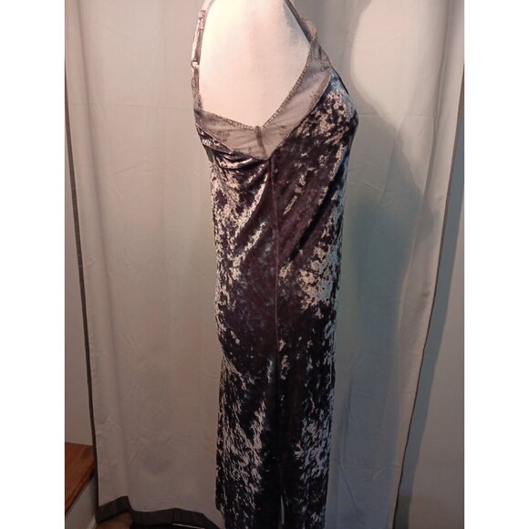 Mossimo Crushed Velvet Slip‎ Dress Lace Trim Midi Adjustable 90s Style XS - Picture 4 of 9